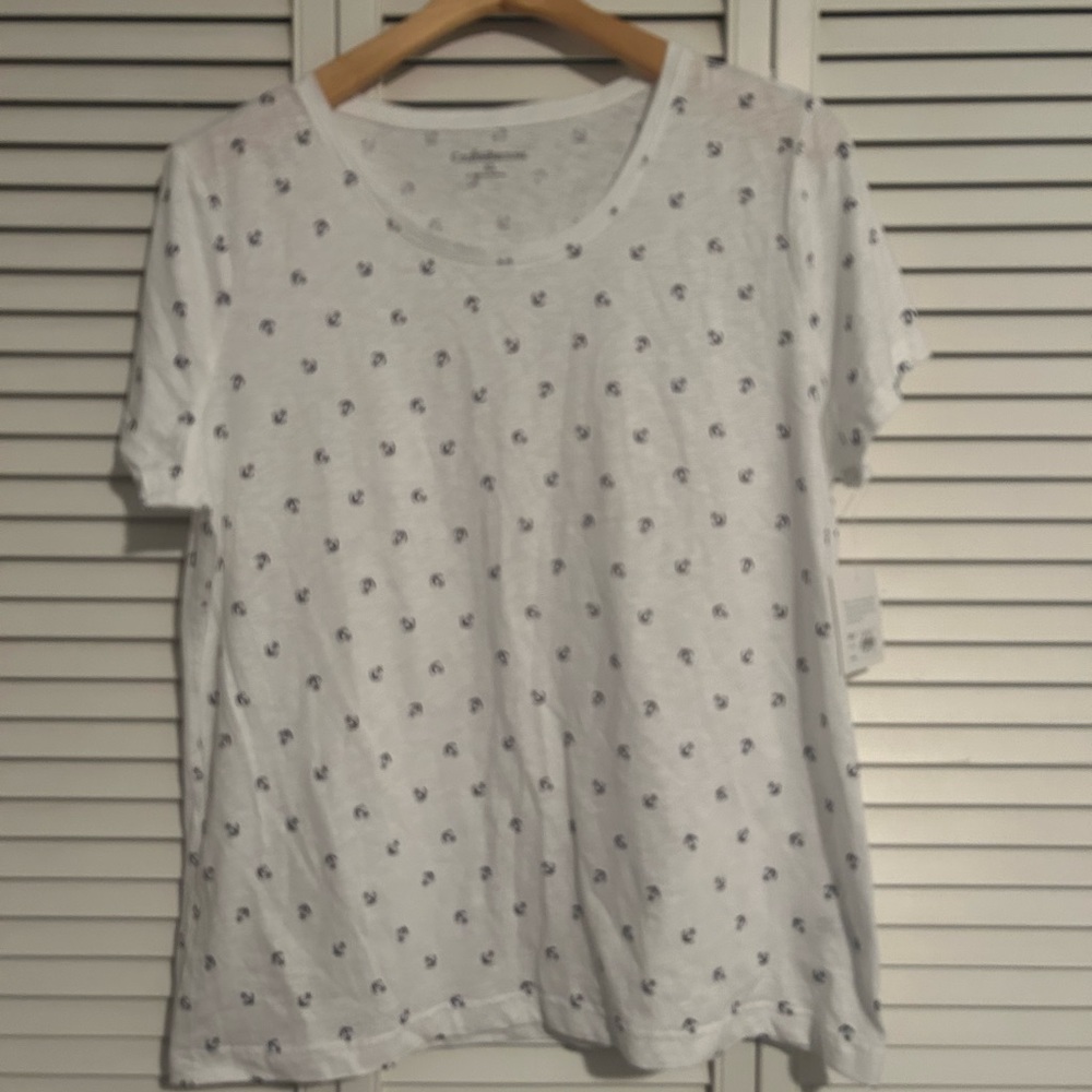 Croft & Barrow Woman’s White Short Sleeve Shirt NWT XL
